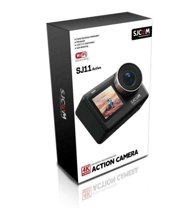 SJCAM SJ11 Active 4K ป้องกันการสั่นสะเทือนวิดีโอความละเอียดสูงรองรับการสตรีมสด Wi-Fi หกไจโรแกนปรับได้กล้องถ