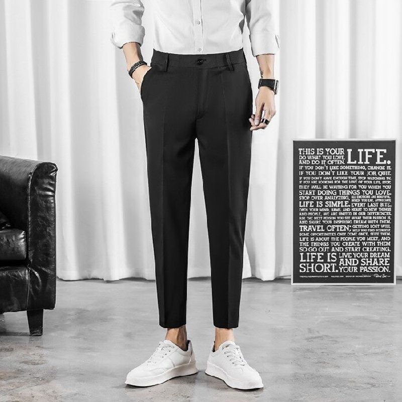 Fashion Casual Slacks Cropped Pants X201 กางเกงสแล็คชาย 5ส่วน สไตย์เกาหลี กางเกงขายาวชาย