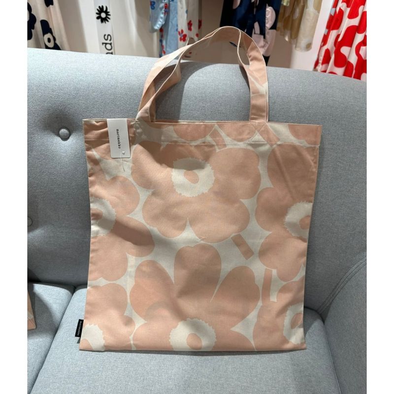 กระเป๋าผ้าแคนวาส Marimekko พร้อมส่ง แท้ 100% ขนาด 44x43cm กระเป๋าช้อปปิ้งสะพายหูหิ้ว