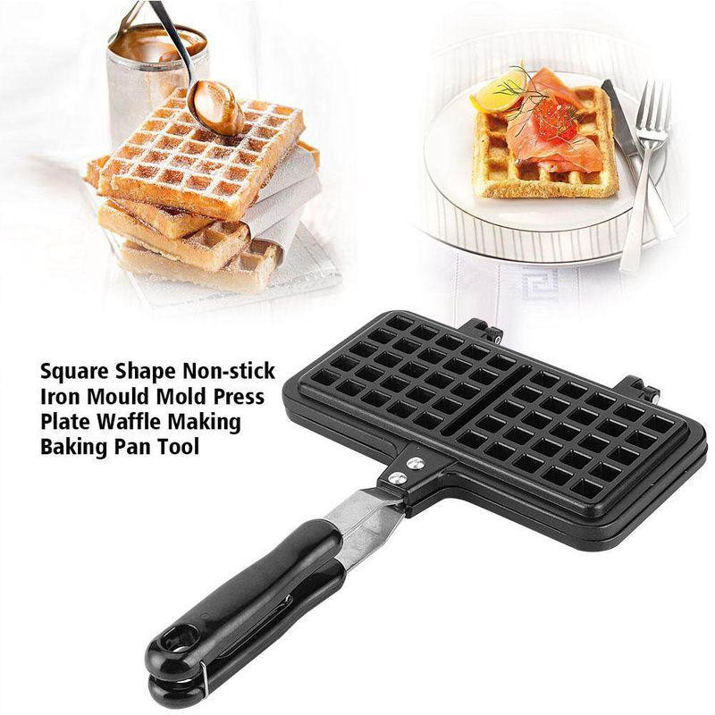 Waffle Maker Pan Mould Waffle Maker Maker Kitchen Gas Non-Stick Waffle Maker Pan Mold Waffle Baking Tool Mold Press Plate Cooking Baking Tool Household Kitchen Gas Non-Stick Waffle