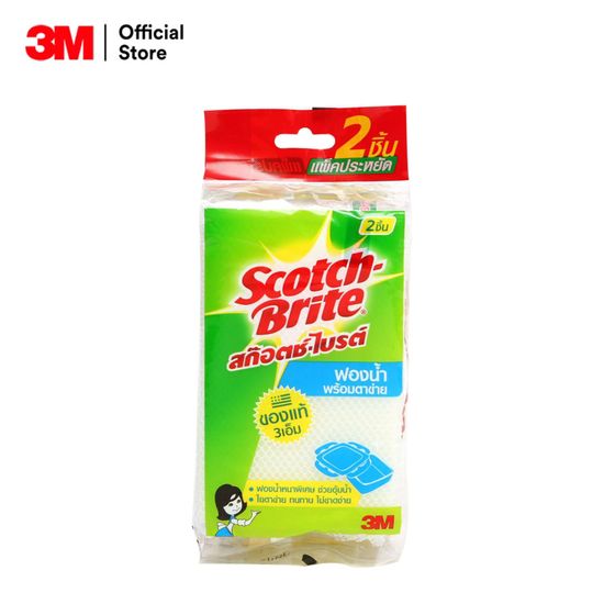 3M™ Scotch-Brite® สก๊อตช์-ไบรต์ ฟองน้ำตาข่าย, แพ็คคู่, 10 แพ็ค