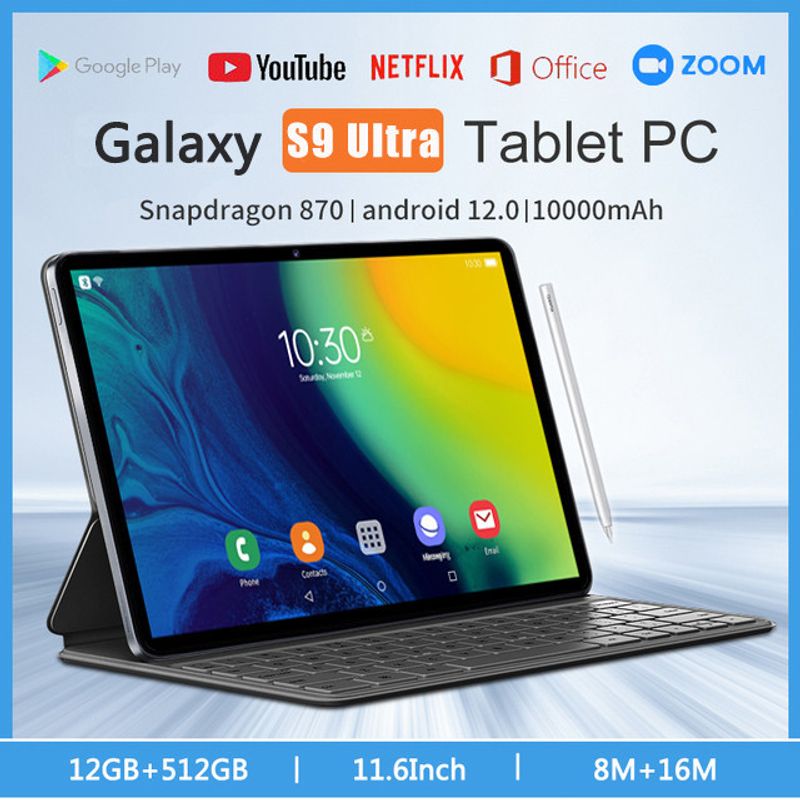 ซื้อ1แถม1🔥แท็บเล็ต Tab S9 Ultra+11นิ้วHDจอใหญ่ขอบดำ แท็บเล็ต แกะ16GB+512GBแท็บเล็ตราคาถูก รองรับ5G WiFi แท็บเล็ตเดิมCOD