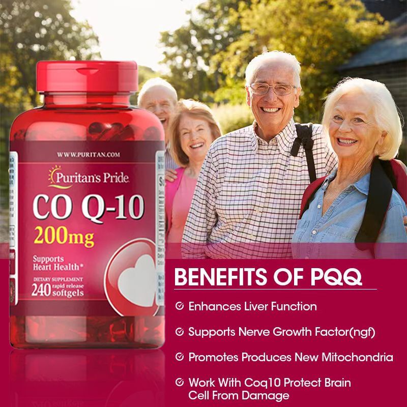 CoQ10 Puritans Pride 200 Mg 240Sofgels วิตามินเพื่อสุขภาพ หัวใจ แพ็กเก็จใหม่ EXP：10/2025