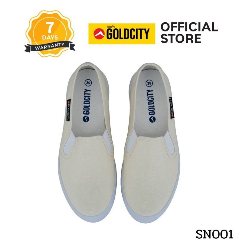 รองเท้าสลิปออน แบบสวม ขอบบาง พื้นยางพารา SIZE 37-41 ส่งตรงจากโรงงานแท้100% GOLDCITY รุ่น SN001