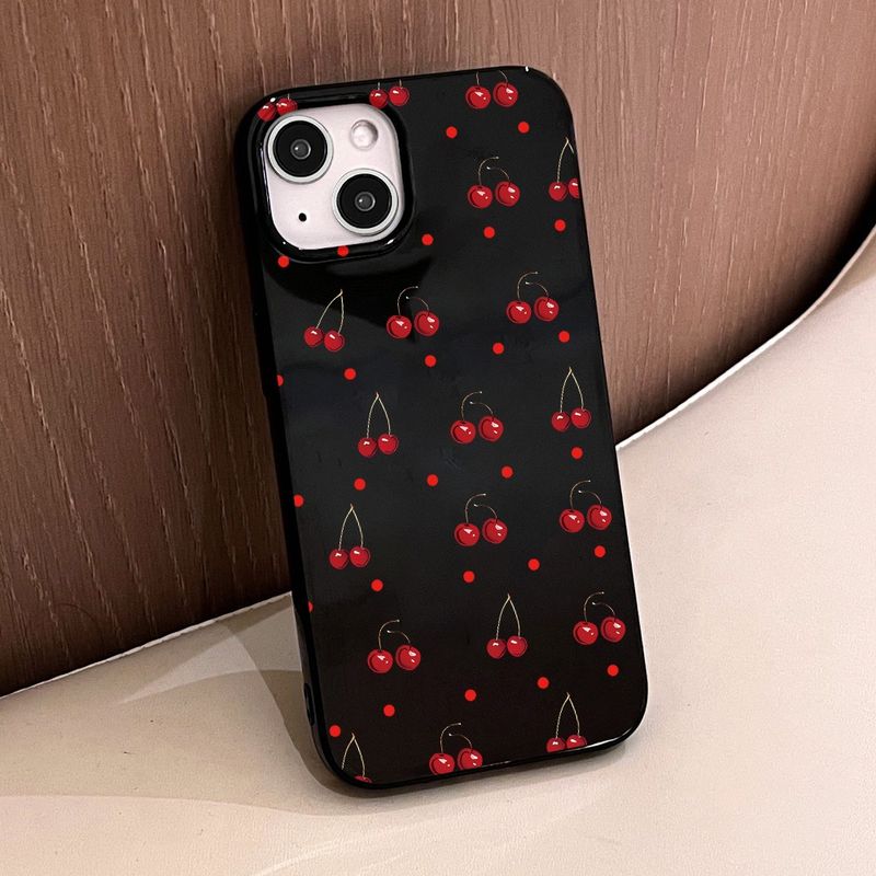 COD✨ เคสโทรศัพท์มือถือ TPU กันกระแทก For iPhone 11 14 15 12 13  Pro Max 6 7 8 Plus XS Max SE เคสโทรศัพท์พิมพ์ลายเชอร์รี่