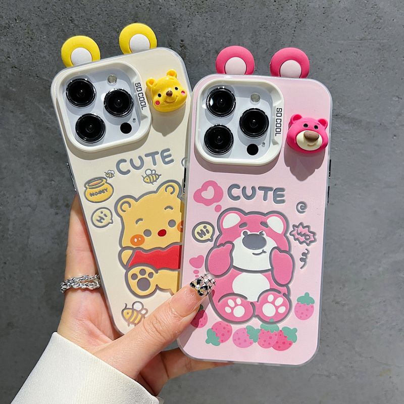 ใหม่ เคสโทรศัพท์มือถือ กันกระแทก ลายการ์ตูนหมีพูห์น่ารัก สามมิติ สําหรับ Iphone xs xr 11 xsmax 15promax 12 14 13