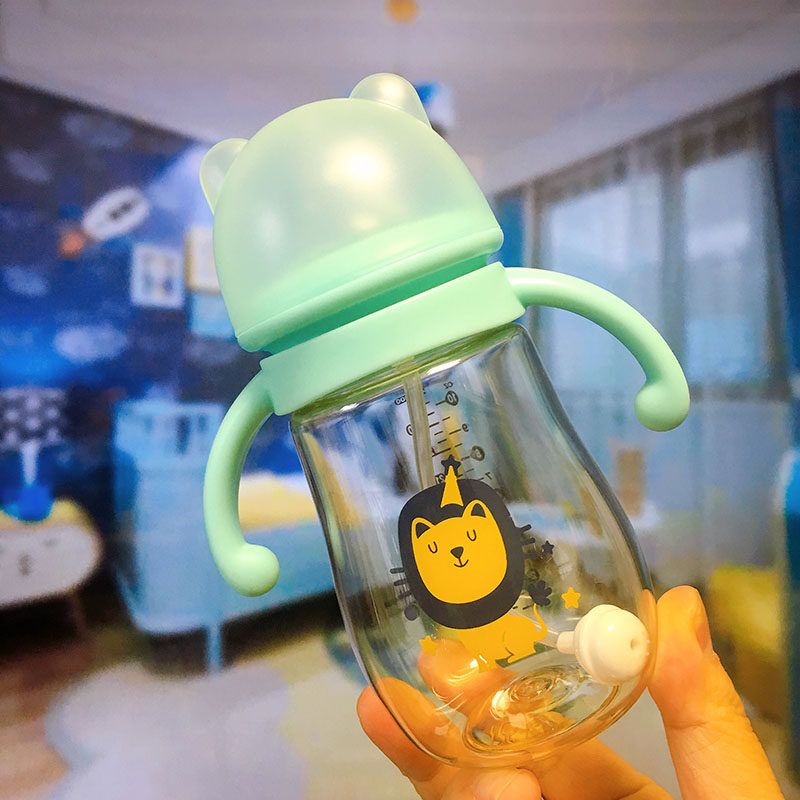 ขวดนม Baby Feeding Bottle เด็กขวดนมพร้อมจุกนมซิลิโคน ขวดนมพีเจ้น ขนาด 10 oz. คอกว้าง วัสดุPPSUนำเข้า