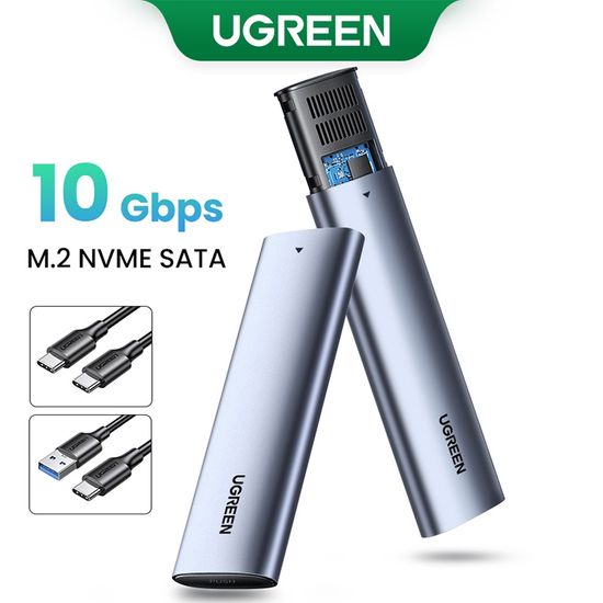 UGREEN Ssd 10 Gbps Nvme M2 Ssd เคสสําหรับฮาร์ดไดรฟ์ภายนอก M - Key & B - 2 Ssd