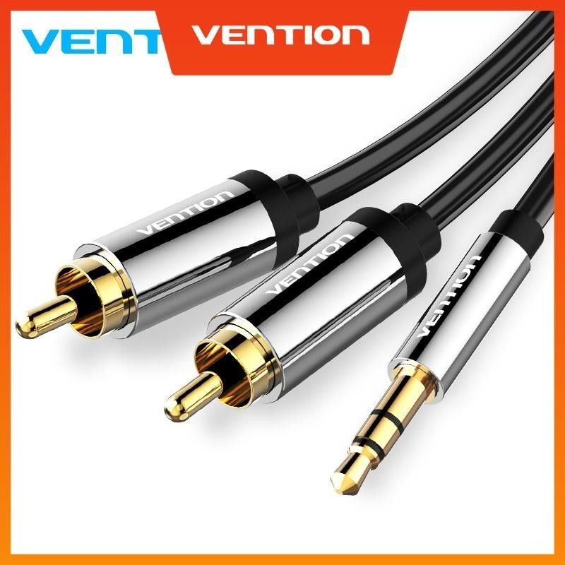 Vention RCA สายเคเบิ้ลแจ็ค 3.5 มม. เป็น 2RCA AUX ชุบทอง สเตอริโอ ตัวแยกสัญญาณ Y ตัวผู้ เป็นตัวผู้ สําหรับโฮมเธียเตอร์ ลําโพง DVD TV