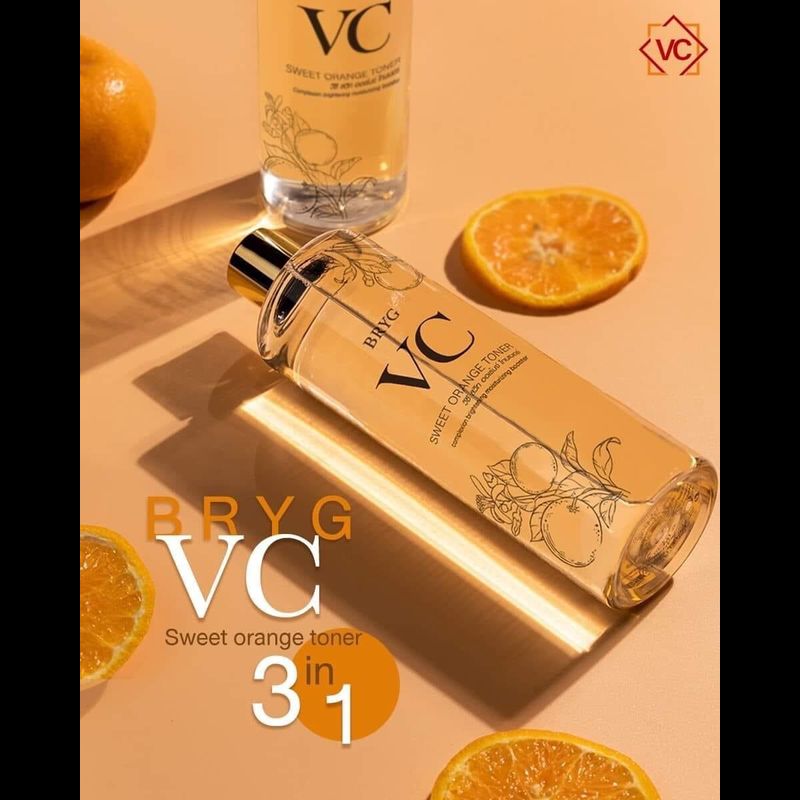 โทนเนอร์ #BRYG# วีซีโทนเนอร์ vc  1แถม1!! free เซรั่ม วิตามิน บำรุงผิวหน้า bryg vc advanced vitamic sweet orange serum 10 ml.  toner VC BRYG sweet orange toner สูตรส้ม วีซี บริก สวีทออเร้นจ์โทนเนอร์ ปริมาณ ขนาด 500ml