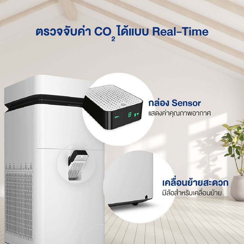 Airdog Air Purifier เครื่องฟอกอากาศ รุ่น X8 Pro สำหรับห้องขนาด 80-100ตรม.ไม่ต้องเปลื่ยนฟิลเตอร์ กรองฝุ่นpm2.5 ฆ่าเชื้อโรค ไวรัส วัดค่า Co2