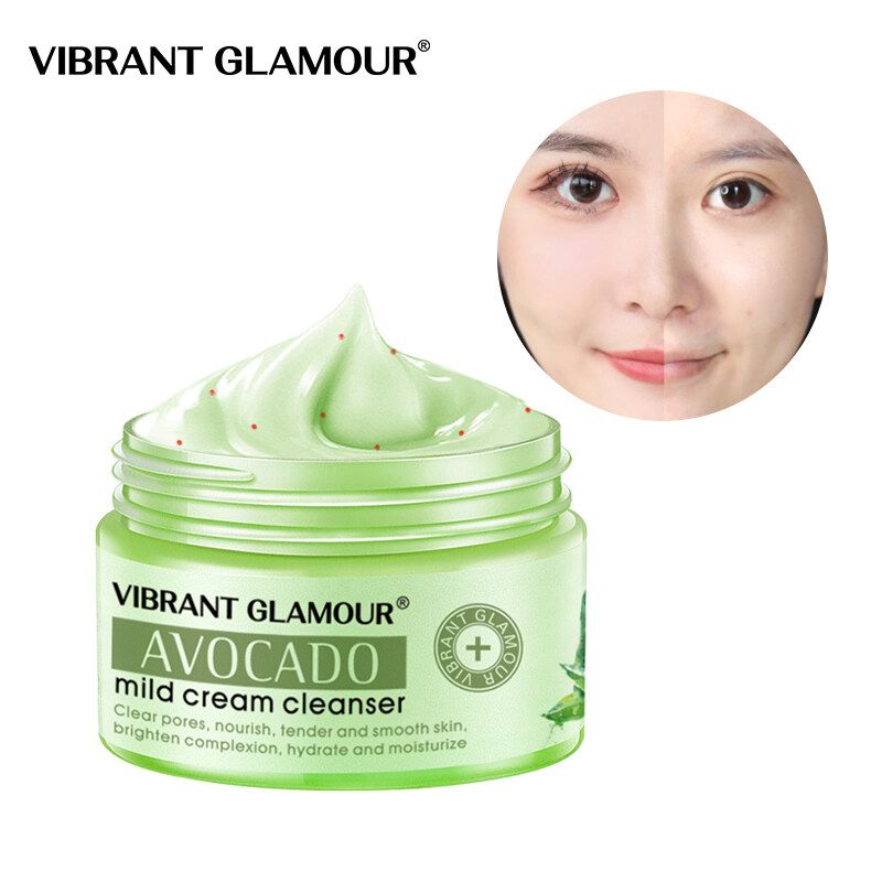 VIBRANT GLAMOUR ครีมล้างหน้าอะโวคาโด ทำความสะอาดลึก  ฟื้นฟูผิวควบคุมความมันรูขุมขนหดตัวลบสิว 100 กรัม