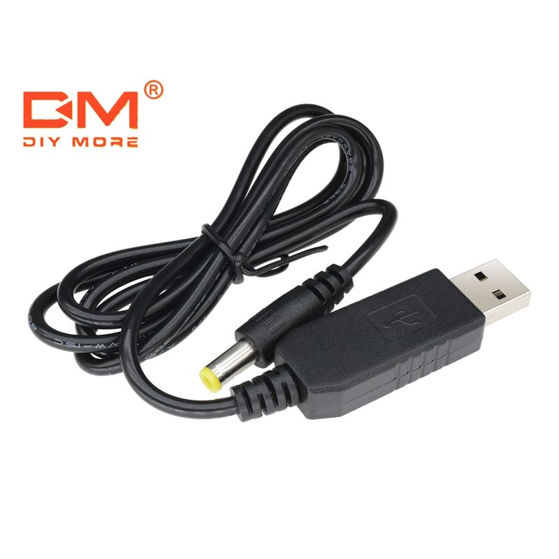 DIYMORE   แหล่งจ่ายไฟมือถือ DIY สายชาร์จ USB เราเตอร์ WIFI USB ถึง 2.1 * 5.5 มม. DC Power Adapter DC 5V ถึง 12V Step Up Boost Converter 2.1x5.5mm ขั้วต่อสายไฟ