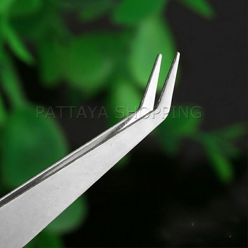 คีบหนีบสแตนเลส คีมหนีบอเนกประสงค์ มี 2 แบบ ปากคีบงอ ปากคีบแหลม ปากคีบตรง Stainless steel tweezers