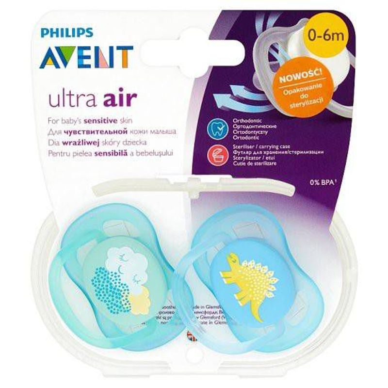 จุกหลอก phillip Avent  รุ่น Ultra air Ultra Soft (มีลายเพิ่มด้านใน)แท้100%