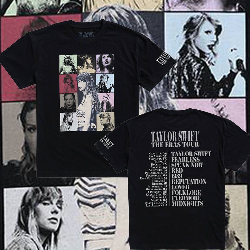 ✨ TAYLOR SWIFT เทย์เลอร์ สวิฟต์ ไทม์ ทัวร์ เสื้อยืดสีดำ