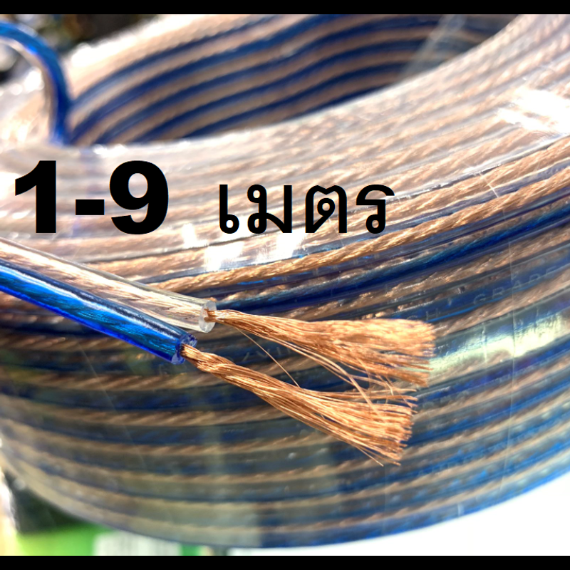 Audio cable สายลำโพงซํบเบส สายโฮมเธียเตอร์ สายเครืองเสียง ความหนาสายด้านนอกรวม 8mm (ทองแดง) 1-9m