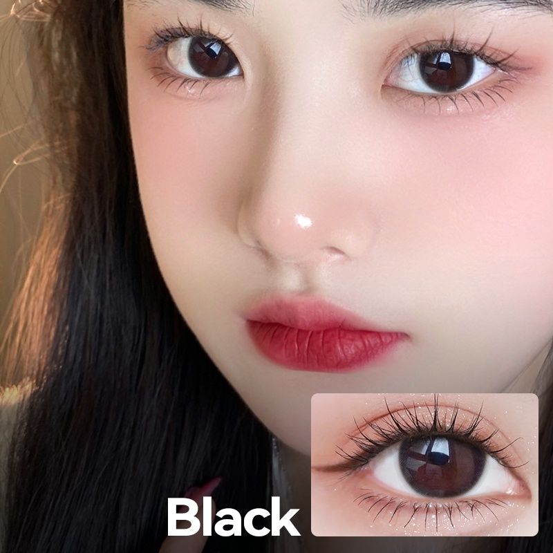 แว่นตาสายตาสั้น✨Midroo Lens Black Ring  คอนแทคเลนส์ตาโตสีน้ำตาล/ดำ 💖14.0mm