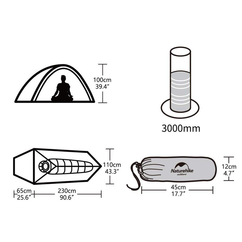 Naturehike เต็นท์ ตั้งแคมป์กลางแจ้ง น้ำหนักเบา สำหรับ 1 คน