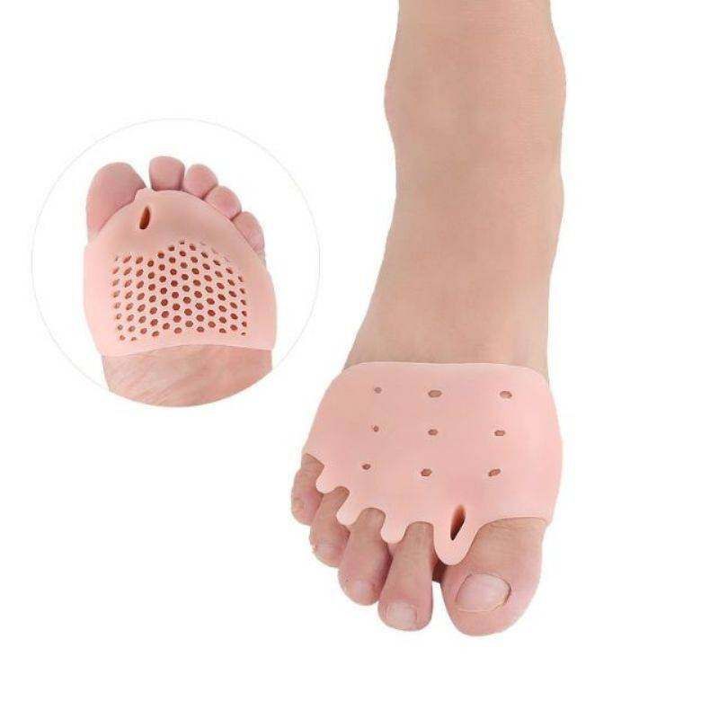 Silicone Gel Forefoot Pad 1คู่ซิลิโคนแบบสวมคั่นนิ้วเท้า 5 นิ้ว มีรูระบายอากาศ แบบหนา ช่วยลดการเสียดสีระหว่างนิ้วเท้า ช่วยลดเจ็บจมูกเท้า แยกนิ้วเทา