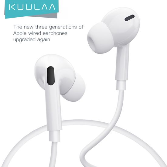 【50% OFF Voucher】KUULAA In Ear Earphones With Built-in Microphone With Mic 3.5mm In-Ear Wired Headset For Smartphones Type C Wired Earphones for iPhone 15 Pro Max Oppo Vivo Huawei Xiaomi Lightning Earphones for iPhone