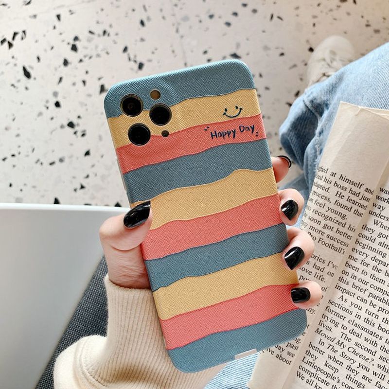 เคสมือถือ ซิลิโคนนิ่ม สีสายรุ้ง สำหรับ IPhone 7 8 Plus 11 12 12Pro Pro Max X XS XR 13 13Pro 13promax