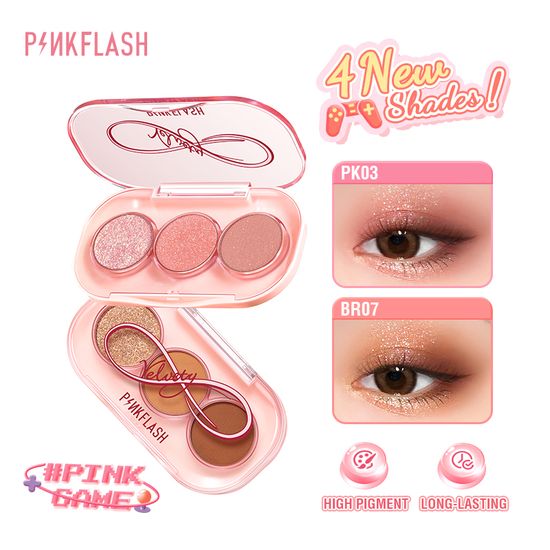 Pinkflash เฉดสีใหม่#Pinkgame พาเลทอายแชโดว์เกม สีชมพู กันน้ํา ติดทนนาน