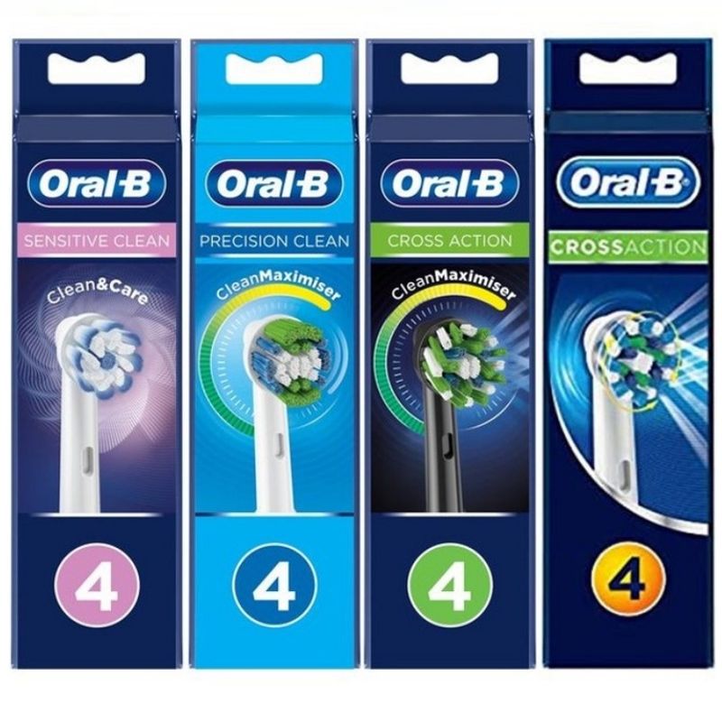 หัวแปรง Oral B หัวแปรงสีฟันไฟฟ้าของแท้ Precision Ultrathin Black Cross Action Electric Toothbrush Heads