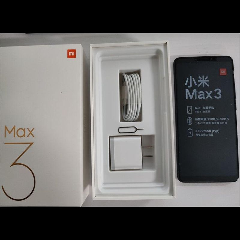 Xiaomi Mi Max3 6.9นิ้ว6G 128GB ROM 90% ลายนิ้วมือใหม่4G Android Smart Phone MAX Series ของขวัญฟรี