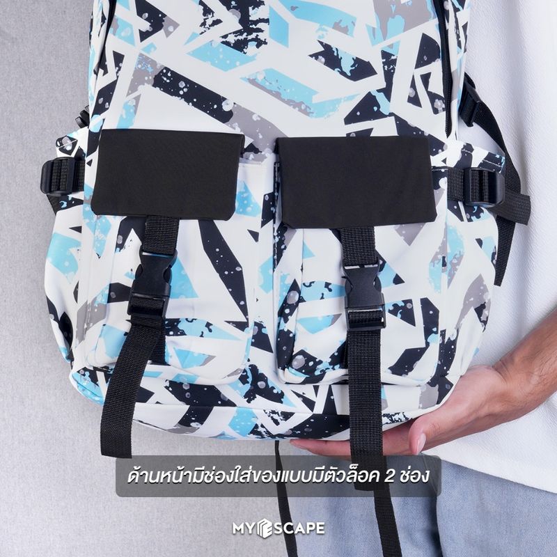 กระเป๋าเป้ ใส่โน็ตบุ๊ค รุ่น Maishidai9108 BY MYESCAPEBAG(ผ้ากันน้ำ+Laptop15.6+น้ำหนักเบา)แถม ตุ๊กตา 1 ตัว เข็มกลัด 3 อัน