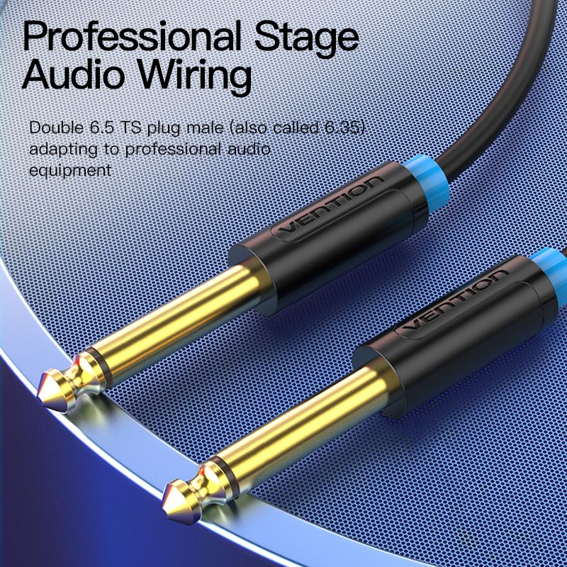 Vention Aux Guitar Cable 6.5 Jack 6.5mm to 6.5mm Audio Cable 6.35mm Aux Cable for Stereo Guitar Mixer Amplifier Speaker cable