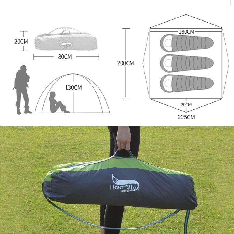 ALM【รับประกัน10ปี】เต็นท์แคมป์ปิ้ง เต็นท์อัตโนมัติ เต็นท์นอน Automatic tent รองรับ 3-4 คน ขนาด​ 2.4*2