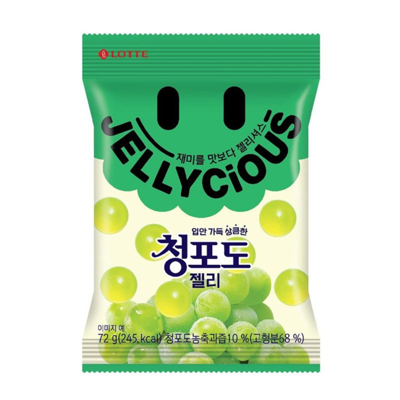 [Me In Mart] Lotte - Jellycious เยลลี่เกาหลี เยลลี่เกาหลี รสผลไม้ แตงโม ผงเปรี้ยว องุ่น 젤리셔스 56g-72g พร้อมส่ง