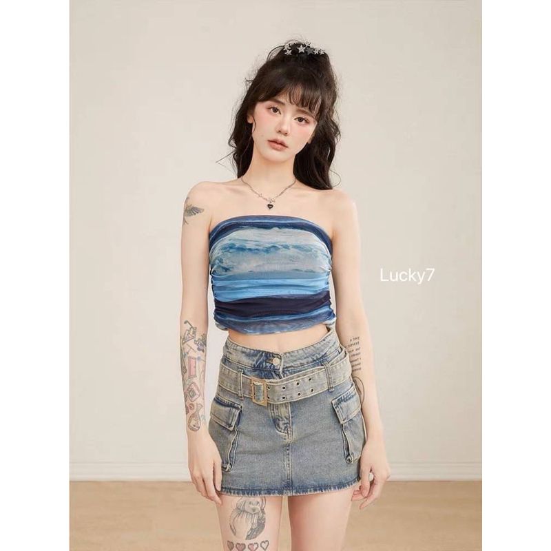 BY IRA (313) Jenni Tube Top เกาะอกพาสเทล สีสันสดใสเก๋ได้ทุกทริป