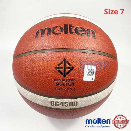 (ของแท้ 100%) ลูกบาส molten BG4500 หนังชนิด PU เบอร์7 มาตรฐาน FIBA Level-1 มี มอก.