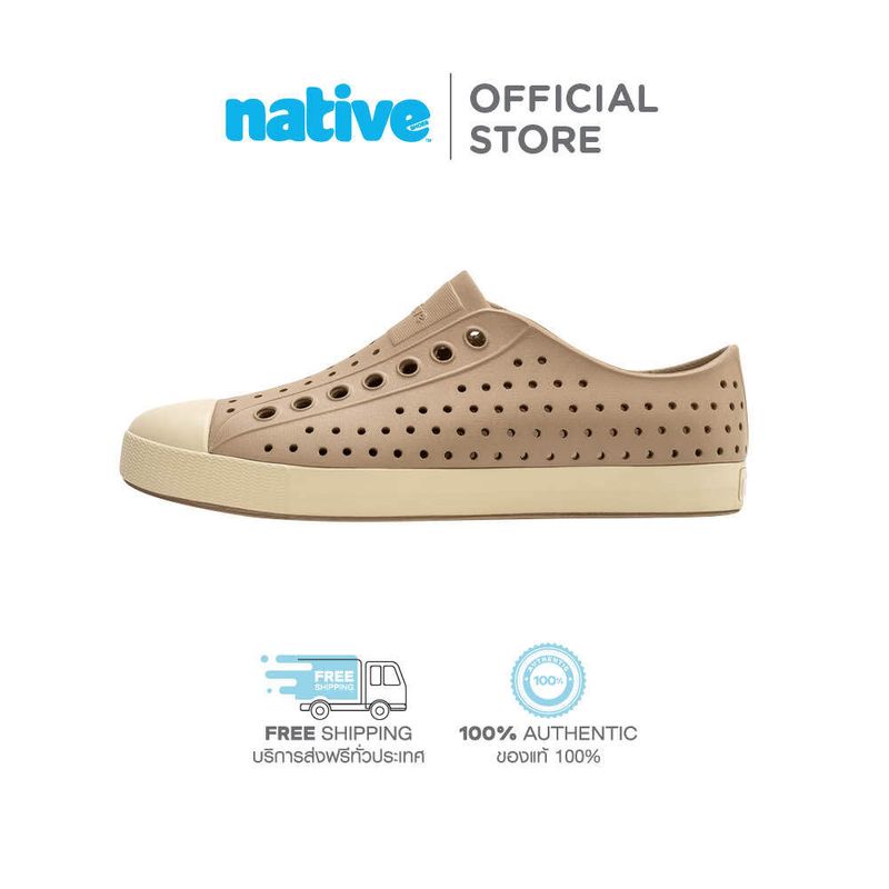 Native รองเท้ากันน้ำผู้ใหญ่ EVA รุ่น Jefferson Flax Tan/Bone White