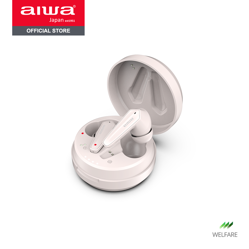 AIWA AT-X80HANC TWS Bluetooth Earphones หูฟังไร้สายแบบอินเอียร์ น้ำหนักเบา กันน้ำระดับ IPX5 (ANC+ENC)