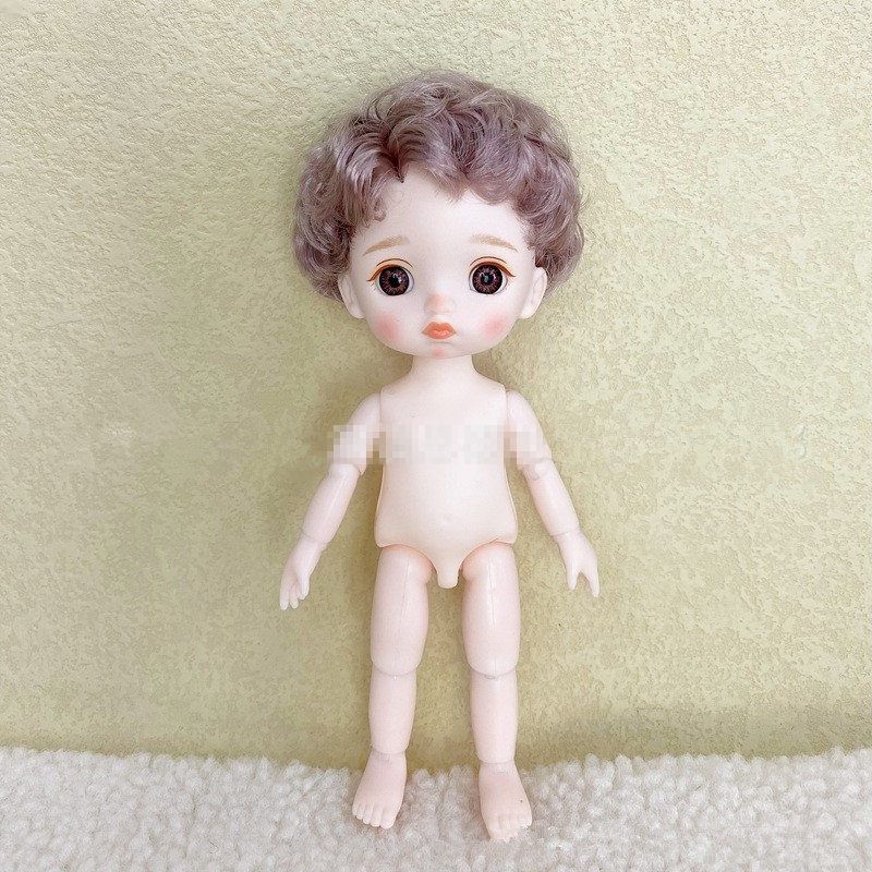 ตุ๊กตาเด็กผู้ชายน่ารัก 16 ซม. 1/8 Bjd พร้อมผมหยิก สําหรับแต่งหน้า