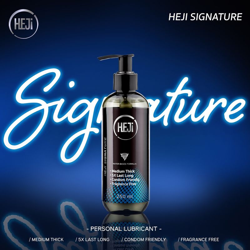 [ลดทันที 500 กรอกโค้ด 7NTLB03]Heji Signature 250 ml เจลหล่อลื่นสูตร Water-based นุ่มลื่นพิเศษ แห้งช้ากว่าเดิม 5X