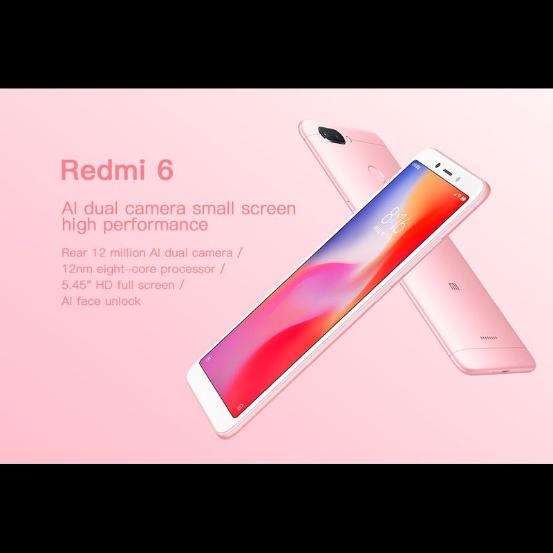 Xiaomi Redmi 6 สมาร์ทโฟน3GB 64GB 4G LTEโทรศัพท์มือถือ Android