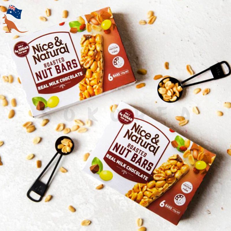 Nice & Natural Nut Bars 6 bars 🥜 ไนซ์แอนด์เนเชอรัล นัทบาร์ ธัญพืชอัดแท่ง ของว่างให้พลังงานเพื่อสุขภาพจากนิวซีแลนด์