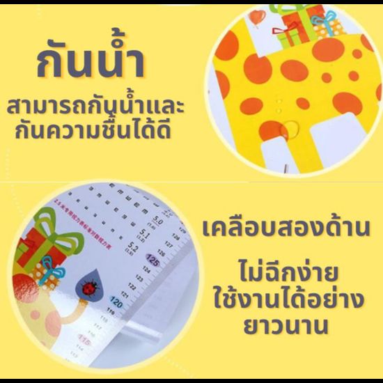 สติ๊กเกอร์ติดผนังวัดส่วนสูง วอลเปเปอร์ติดผนัง สีสันสดใส โปสเตอร์วัดส่วนสูงติดผนัง สำหรับเด็ก