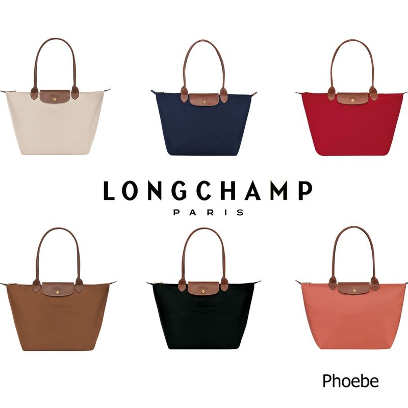 กระเป๋าสะพายกันน้ำผู้หญิง Longchamp ของแท้และดั้งเดิม M-L หูหิ้วยาว