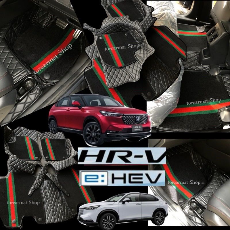 Ⓜ️(ฟรี!!หมอนรองคอ+สายคาดเบล์+ที่รองเเขน)พรม 6D HONDA HRV e:hev ปี2022(ปี2015-2020)ระบุในเเชท