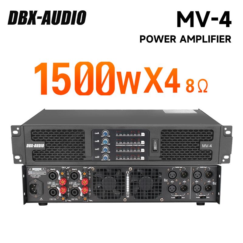 DBX-AUDIO MV-2/MV-4  power amplifier(แท้ 100%) เพาเวอร์แอมป์แอมป์ขยายเสียง2/4ช่อง8โอห์ม1500W*2/4ช่องพาวเวอร์แอมป์เพราเวอร์แอมป์กลางแจ้งแอมพลิฟายเออร์มืออาชีพ แอมพลิฟายเออร์ดิจิตอลสี่ช่องทาง/ช่องทางพันธมิตรประชุมขนาดใหญ่