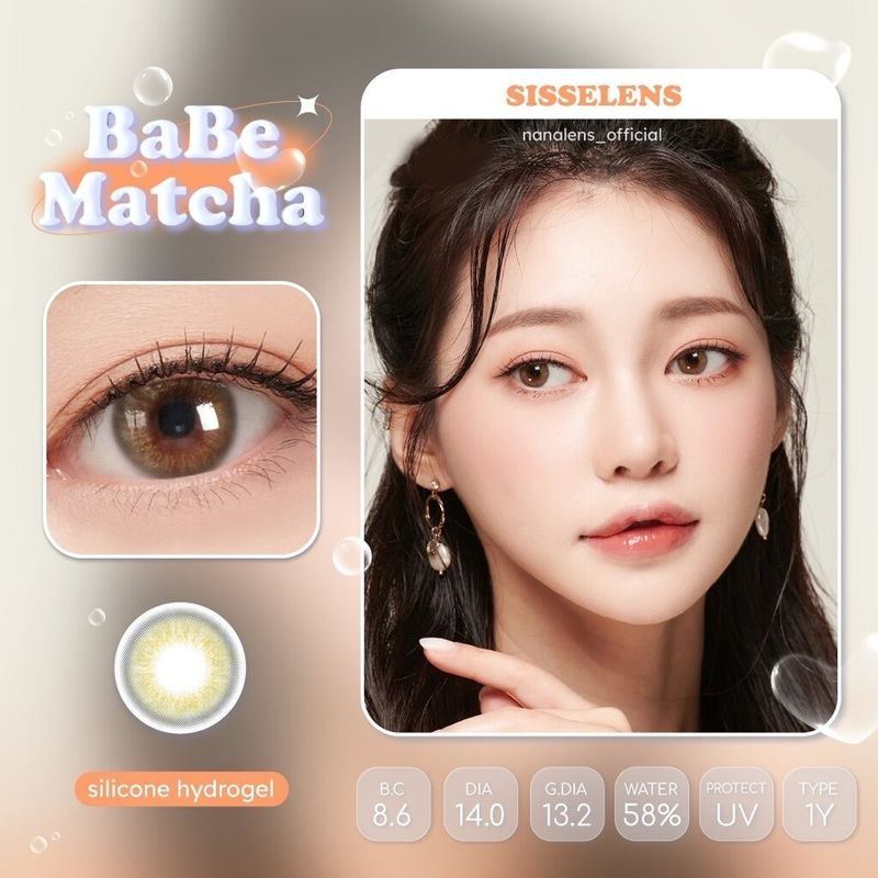 Sisse Lens รุ่น Babe สี Apricot Brown / Matcha Gray คอนแทคเลนส์รายปี