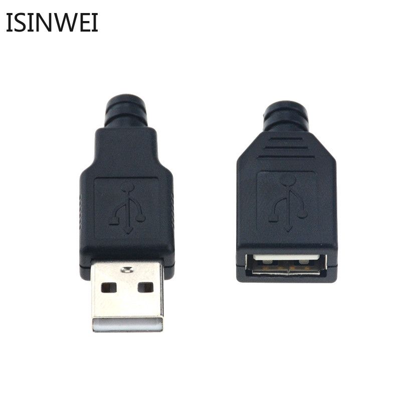 ตัวเชื่อมต่อปลั๊กซ็อกเก็ต Type A ตัวผู้และตัวเมีย แบบ USB 4 พิน 10 ชุด