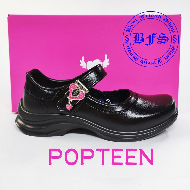 Popteen : รองเท้านักเรียนหญิง รูปหัวใจ รุ่นใหม่ปี 2024  !!พร้อมส่ง!!