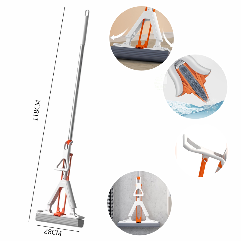 ไม้ถูพื้นและไม้กวาด ไม้ม็อบฟองน้ำPVA ด้ามอลูมิเนียม ไม้ถูพื้นแบบรีดน้ำ ฟองน้ำถูพื้น