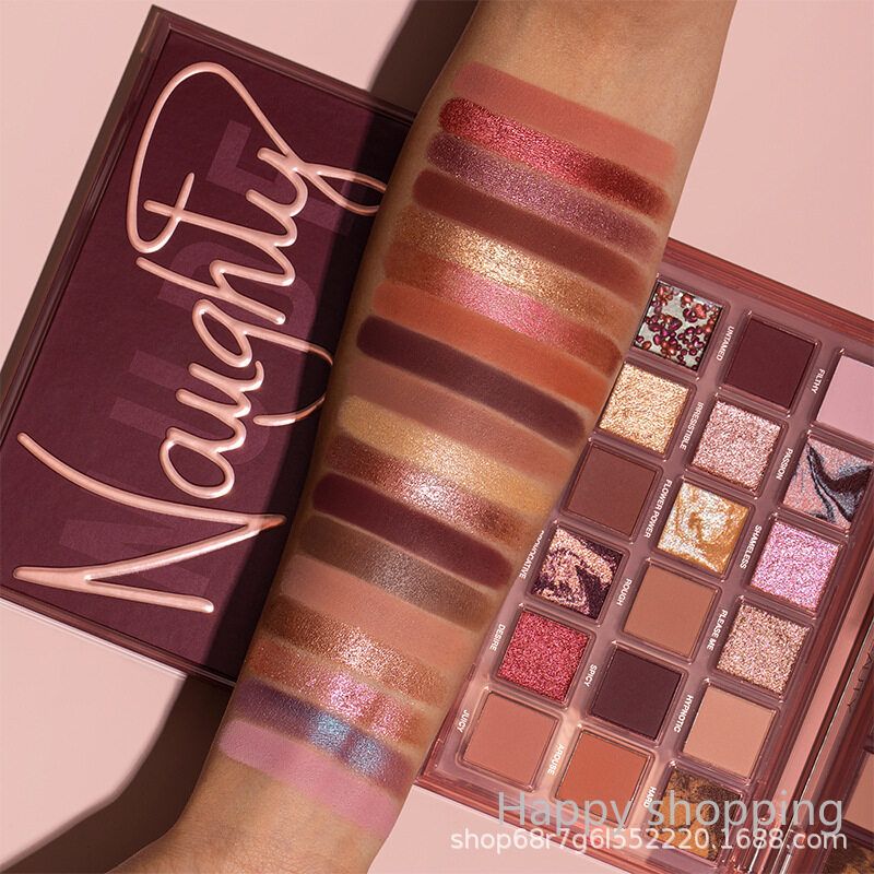 Hudamoji naughty eyeshadow อายแชโดว์พาเลทสีน้ำตาล 18 เฉดสี ติดทน กันน้ำ